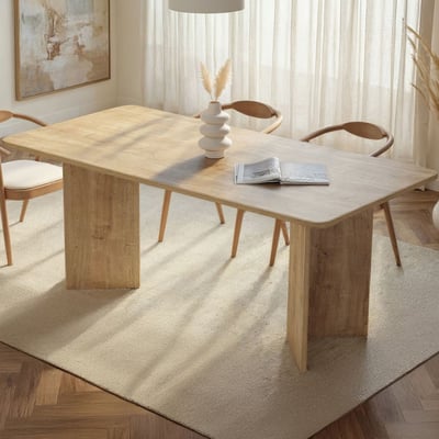 Eettafel Linza - 100% MELAMINE - Honing eiken - 75 x 90 x 180 cm