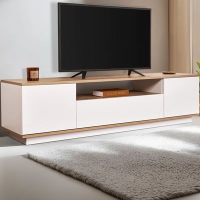 TV-meubel Veramont - 100% MELAMINE - Wit - 180 x 44,6 x 44,5 cm