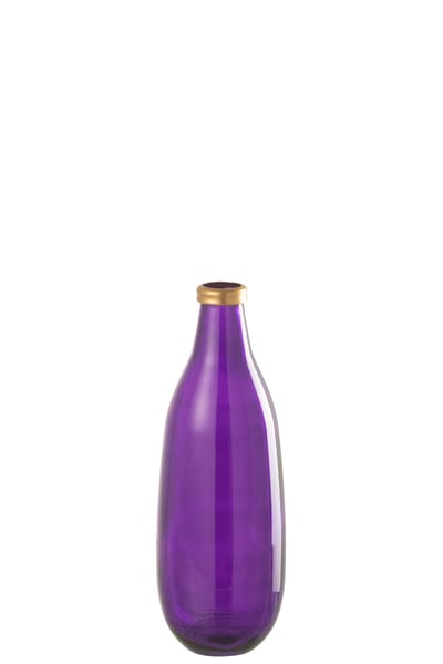 Vaas goud boord glas paars medium