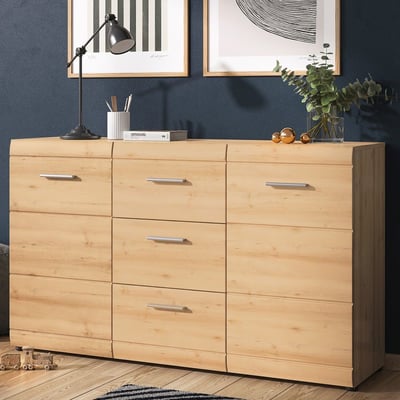Dressoir Allan 144cm met 2 deuren & 3 lades - beuk