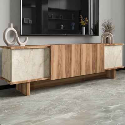 TV-meubel Diana - 100% MELAMINE - Travertijn - 180 x 50 x 33 cm