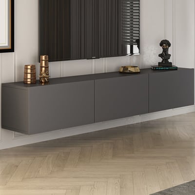 TV-meubel West - 100% MELAMINE - Antraciet - 150 x 30 x 32 cm