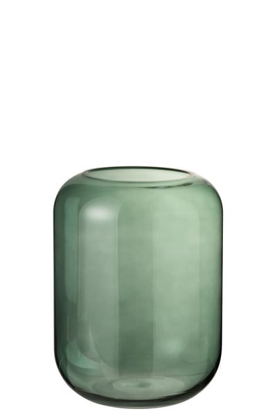 Vaas rond hoog groen glas medium Vaas rond hoog groen glas medium