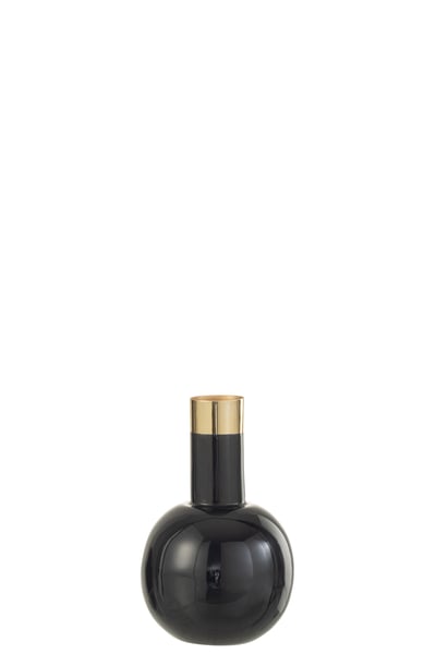 Vaas goud boord metaal blinkend donkerblauw