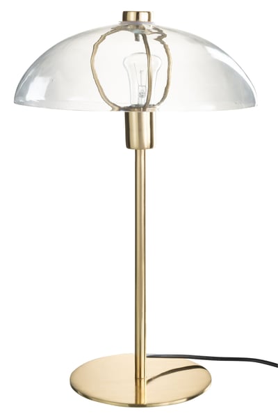 Tafellamp jeff metaal/glas transparant/goud Tafellamp jeff metaal/glas transparant/goud