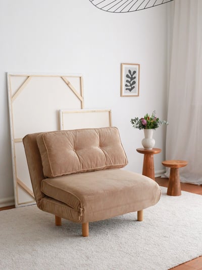 Atelier Del Sofa 1-zits slaapbank in 100% TEDDY stof, bruin Atelier Del Sofa 1-zits slaapbank in 100% TEDDY stof, bruin
