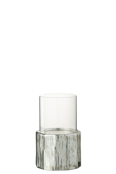 Windlicht ary klei zilver small