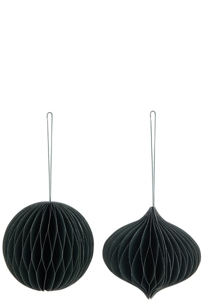 Kerstmis bal papier groen large assortiment van 2