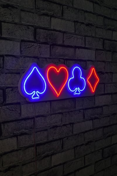 Neonverlichting kaartspel - Wallity reeks - Blauw/rood