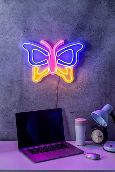 Neonverlichting vlinder - Wallity reeks - Paars/roze Neonverlichting vlinder - Wallity reeks - Paars/roze