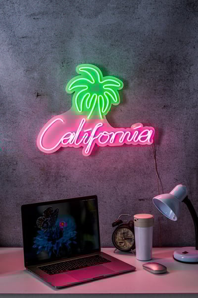 Neonverlichting California - Wallity reeks - Roze/groen Neonverlichting California - Wallity reeks - Roze/groen