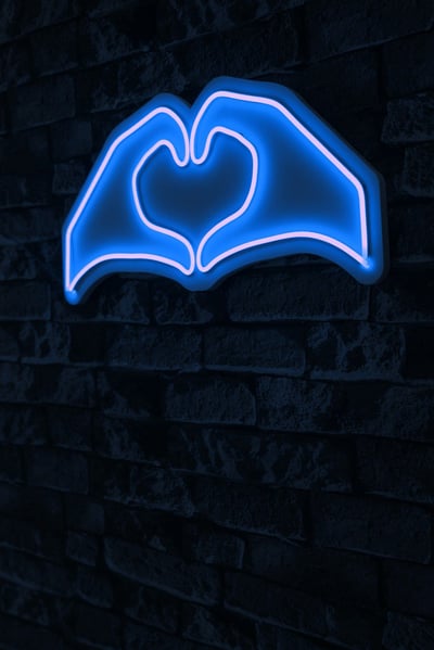 Neon lichten hart handen - Wallity serie - Paars