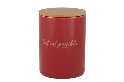 Voorraadpot porselein tout est possible rood/goud