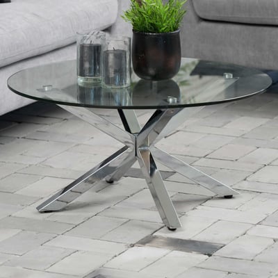 Salontafel Hennie ø82cm - glazen tafelblad