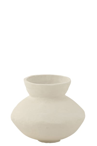 Pot collar papier mache wit