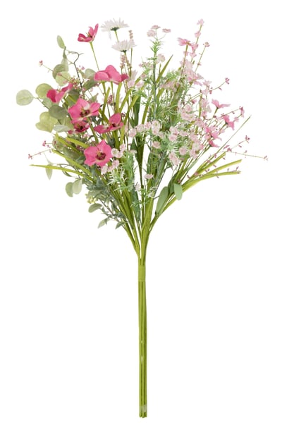 Boeket mix bloemen kunststof roze