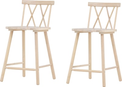 Barkruk Mollöström Venture Design - Rubberhout Wit - 44x90x43 cm - 2 stuks