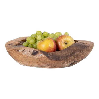Op de natuur geïnspireerde teakhouten Rio Schaal, Ø30x10 cm