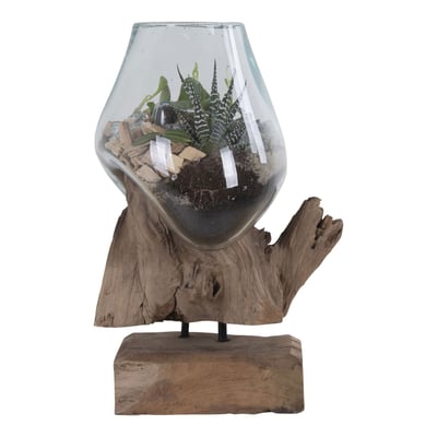 Decoratief object San Marino | Teakhout en Glas