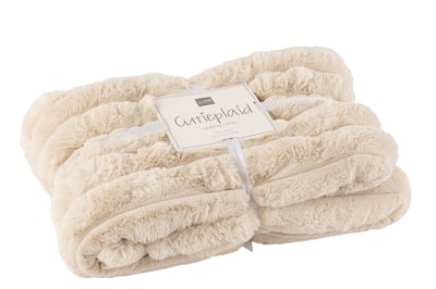 Plaid large corduroy polyester beige