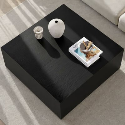 Salontafel Prizma - 100% MDF - Houtzwart - 35 x 90 x 90 cm