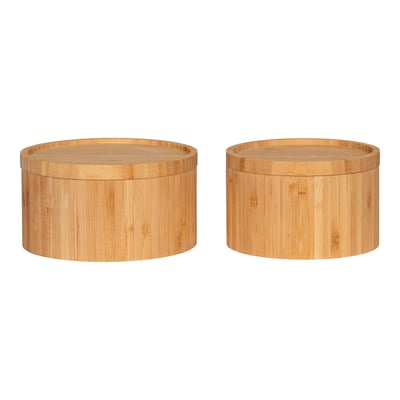 Bamboe opbergdozenset - natuurlijke afwerking (2-pack)