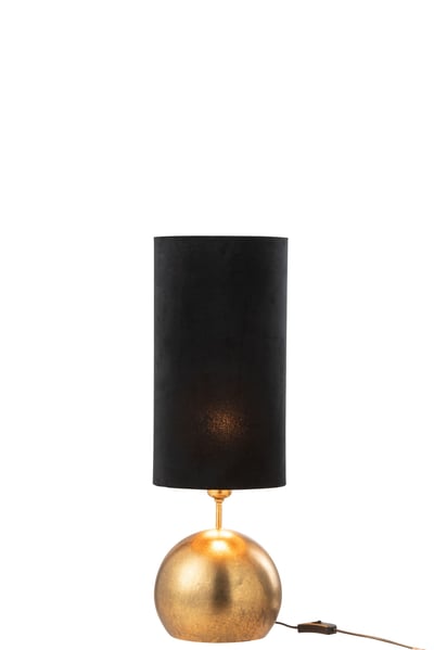 Lamp bol ijzer/fluweel goud/zwart Lamp bol ijzer/fluweel goud/zwart