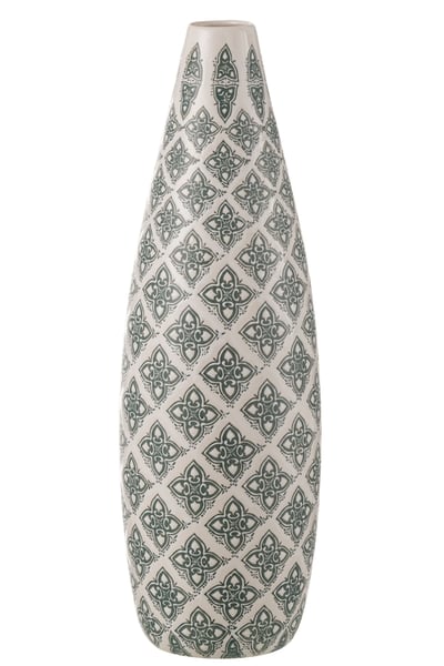 Vaas kousa porselein blauw/wit