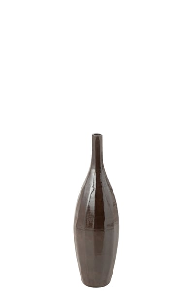 Vaas fles terra blinkend bruin small