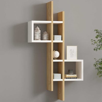 Emse Wandplank | 100% MELAMINE | Saffier Eiken, Wit