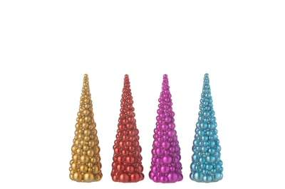 Ballen kerstboom resine mix small assortiment van 4 Ballen kerstboom resine mix small assortiment van 4