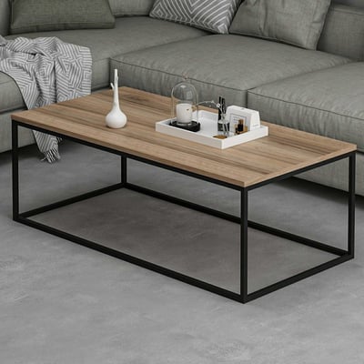 Woody Fashion Salontafel | 100% Melamine | 18mm Dik | Metalen Frame | 120x42x60cm | Notelaar Woody Fashion Salontafel | 100% Melamine | 18mm Dik | Metalen Frame | 120x42x60cm | Notelaar