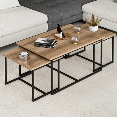 Levada Bijzettafel (3 stuks) | 100% MELAMINE | Walnoot