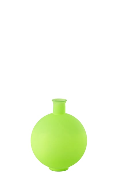 Vase ball glass neon green large