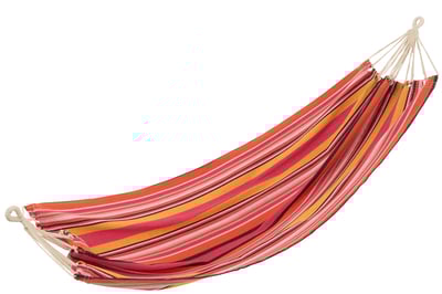 Hangmat strepen katoen/polyester felroze+mix