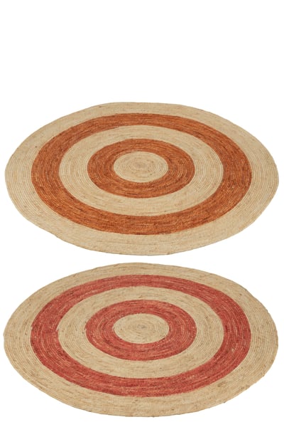 Tapijt rond cirkels maïs oranje/rood large assortiment van 2