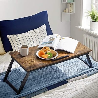 Laptop Bureau voor Bed/Sofa met Kantelbaar Bovenblad en In Hoogte Verstelbare Poten
