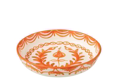 Bowl granada low ceramic white/orange large Bowl granada low ceramic white/orange large