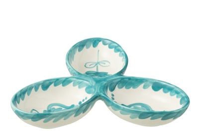 Apero dish granada clover ceramic white aqua Apero dish granada clover ceramic white aqua
