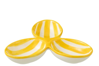 Apero dish granada stripes clover ceramic white yellow Apero dish granada stripes clover ceramic white yellow