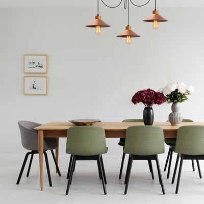 Strakke koperen kroonluchter | Moderne decoratieve verlichting | 114 x 24 cm