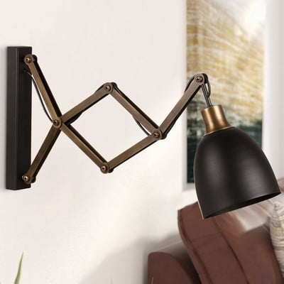 Sivani Wandlamp | METALEN BEHUIZING | Zwart, Vintage