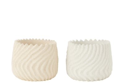 Bloempot maris cement wit/creme large assortiment van 2