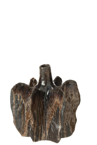 Vaas naga keramiek bruin/zwart medium