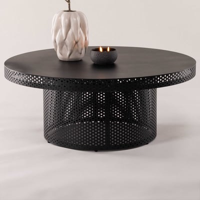 Salontafel West End x Josefin Lustig - Stalen draadpatroon - Ø100cm - Zwart