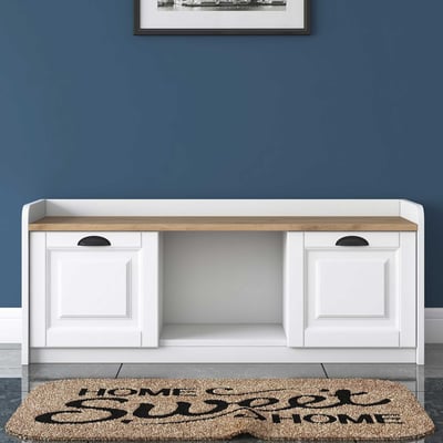 Wren Schoenenkast 120cm | 100% Melamine | Wit Notenhout