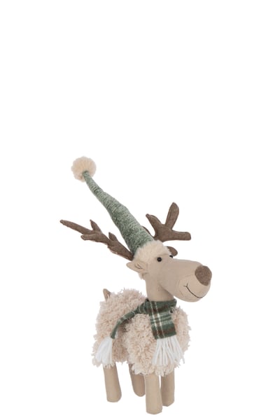 Eland sjaal polyester gebroken wit/groen small