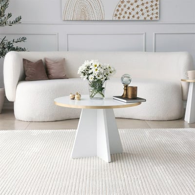 Houten Fashion Salontafel, 100% Gemelamineerd Spaanplaat, Goudwit, 60x40x60 cm Houten Fashion Salontafel, 100% Gemelamineerd Spaanplaat, Goudwit, 60x40x60 cm