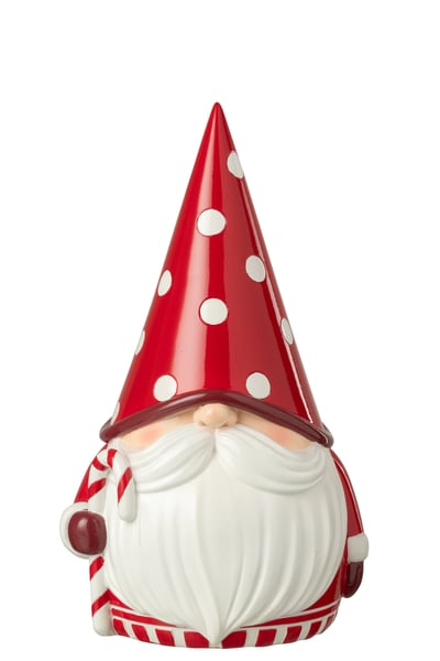 Kerstman stippen kalk kerstrood/wit