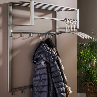 Kapstok Austin met 12 haken, roede & hoedenplank